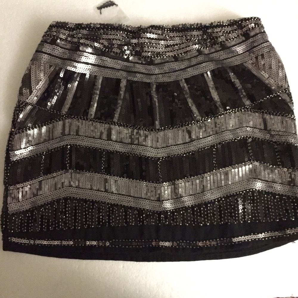 Cien black & silver sequin mini skirt New Years